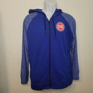 Fanatics Detroit Pistons Full Zip Hoodie Jacket Blue Heathered Men’s L/G NBA